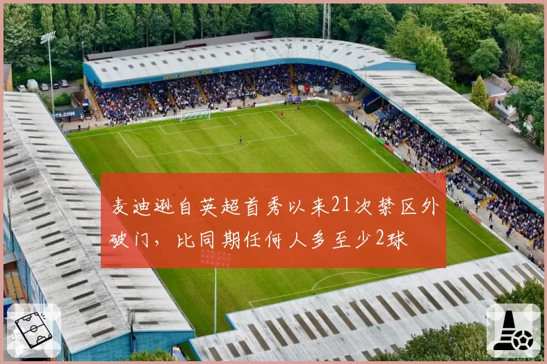 麦迪逊自英超首秀以来21次禁区外破门，比同期任何人多至少2球